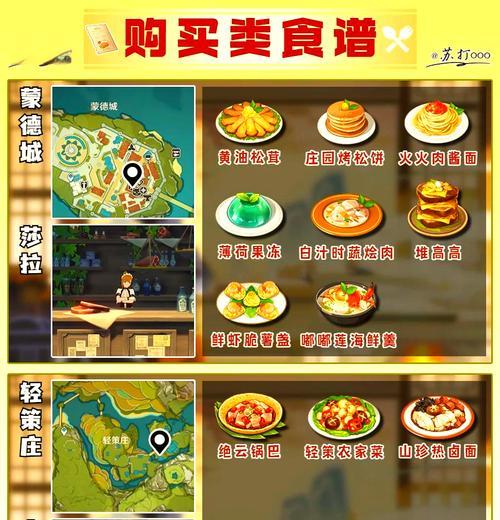 《原神》全食谱收集攻略（探索食谱世界）